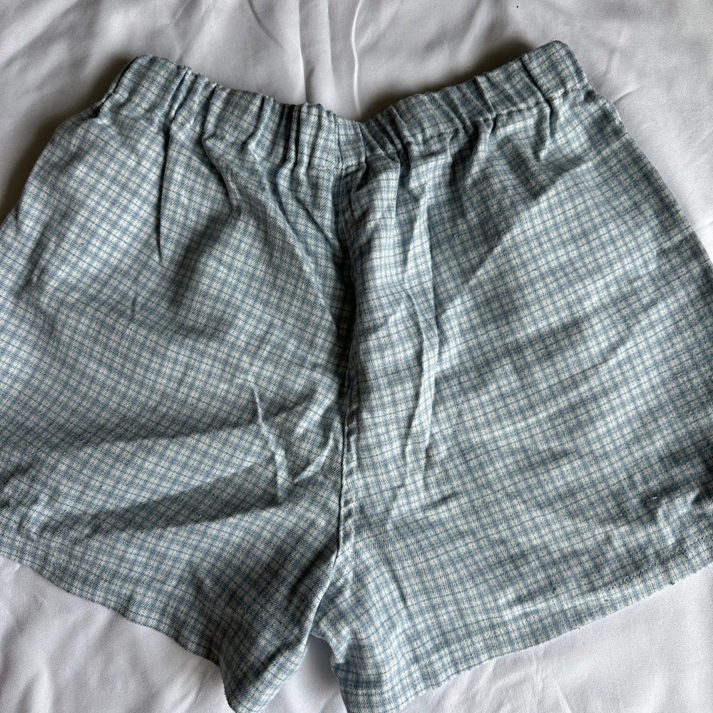 Brandy Melville Blue and White Bermuda Shorts